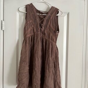 boho Brown Sleeveless Dress